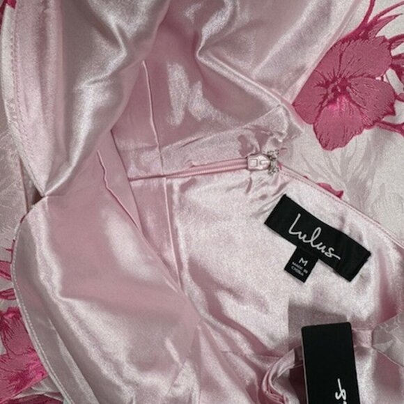 NWT Lulus With Passion Pink Floral Print Jacquard Sleeveless Maxi Dress​ - Picture 7 of 9